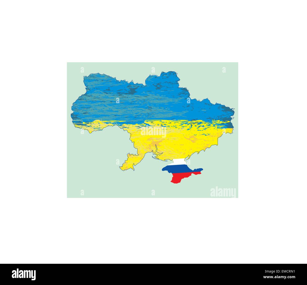 Ukraine vector map , Russia in Crimea Stock Vector