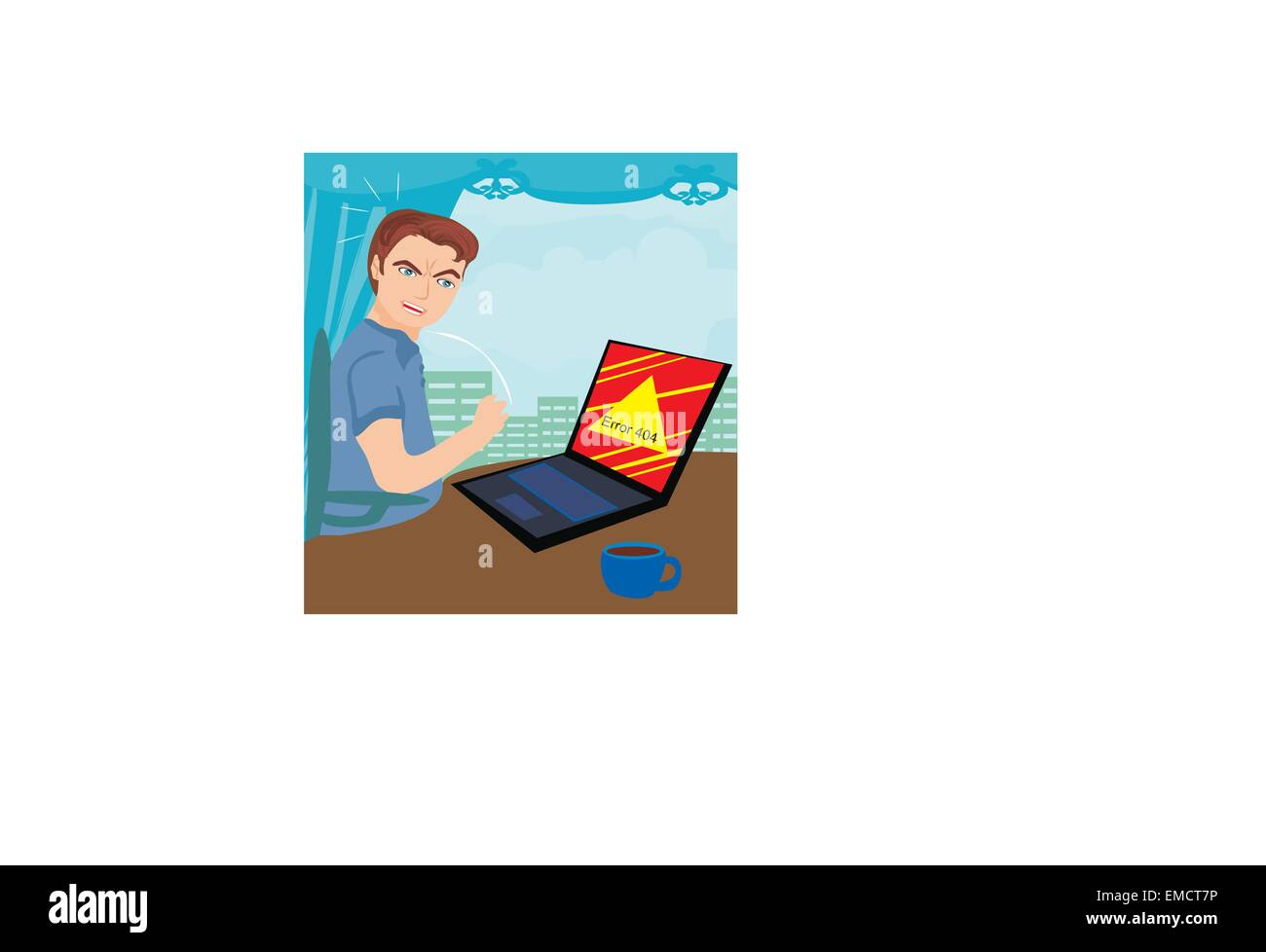 Error 404 - Computer Bug At Work Stock Vector