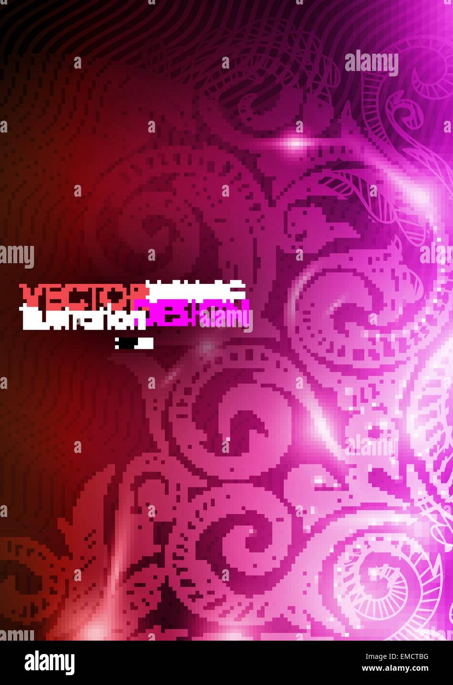 Neon pink floral vector Stock Vector Images - Alamy