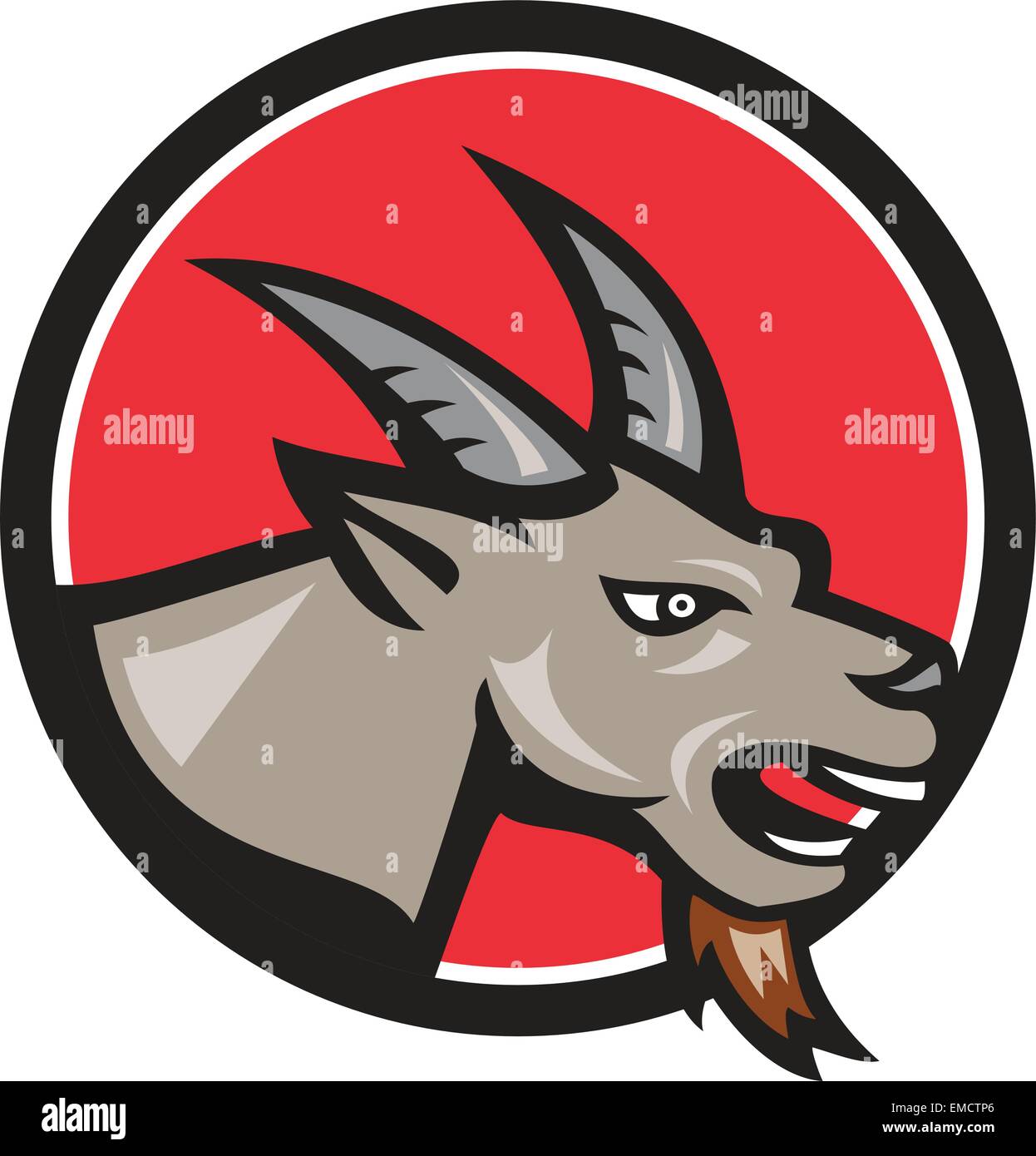 Angry Goat Head Circle Retro Stock Vector Image & Art Alamy