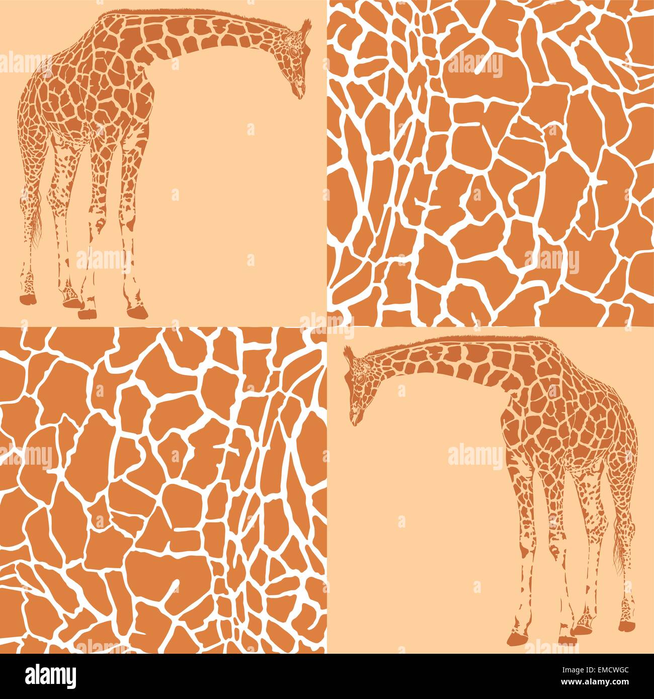 Giraffe patterns for wallpaper Stock Vector