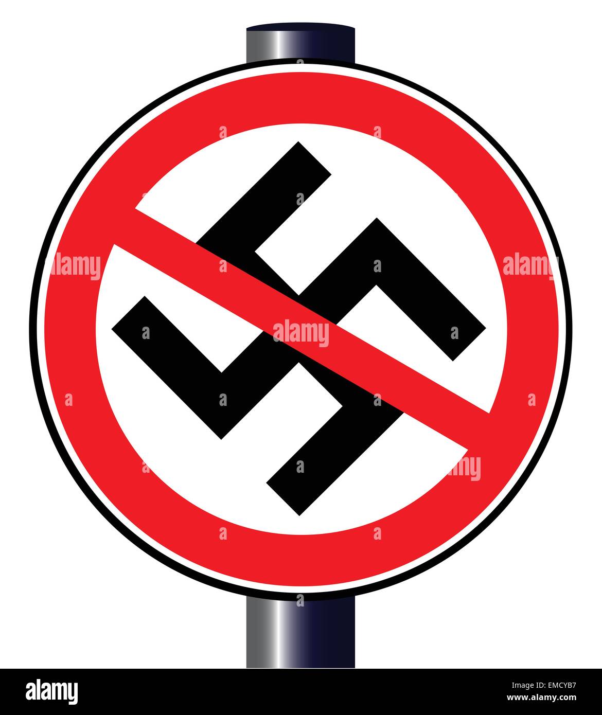 No Nazi Street Sign Stock Vector
