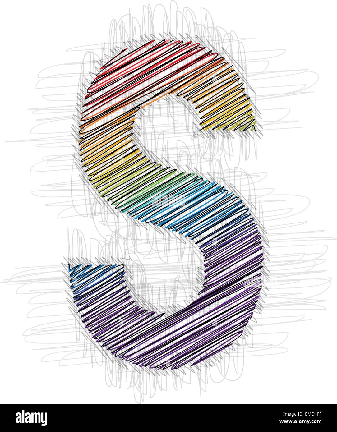 Hand draw font LETTER S Stock Vector