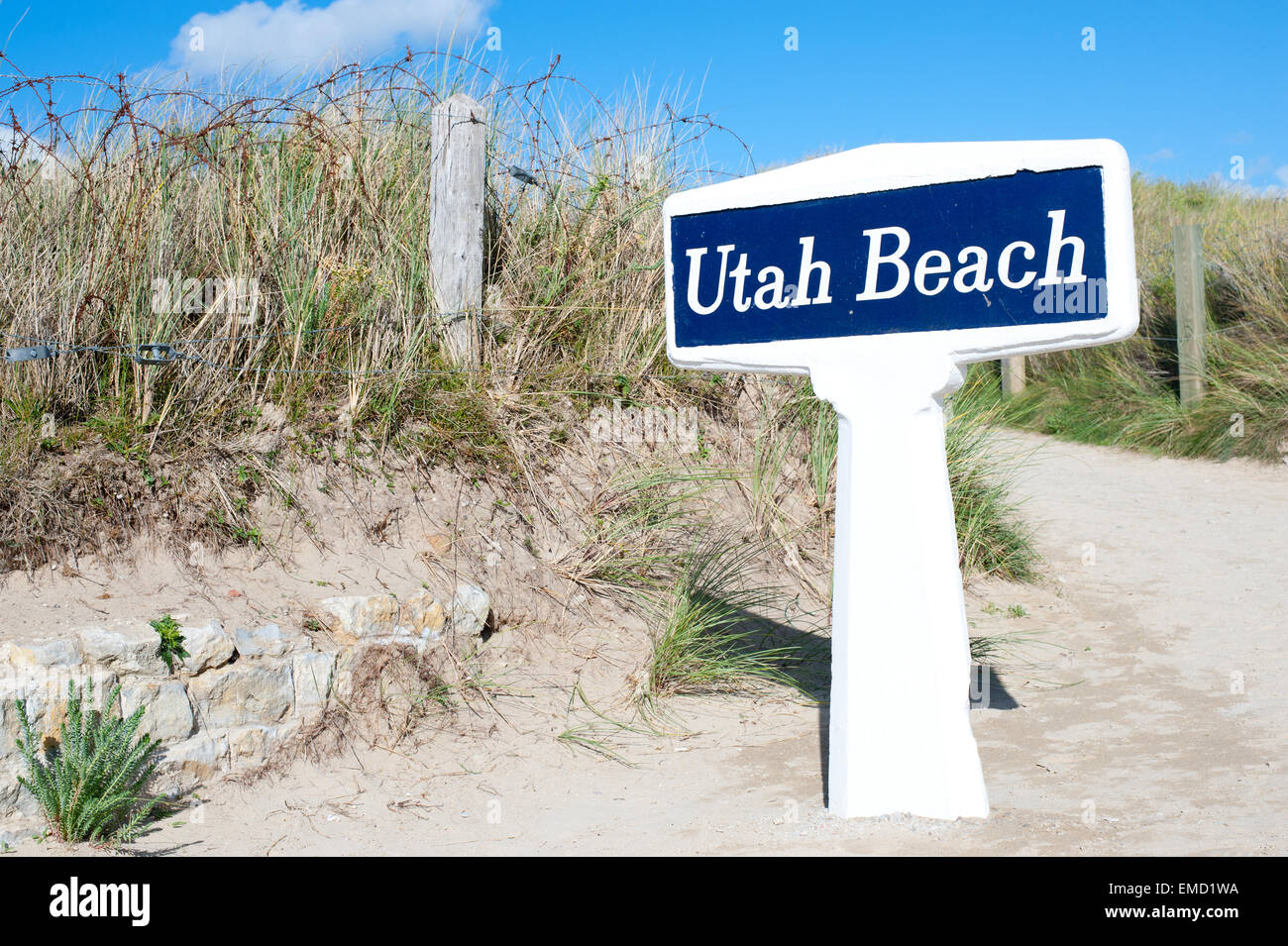 Utah Beach is one of the five Landing beaches in the Normandy landings on 6 June 1944, during World War II. Stock Photo