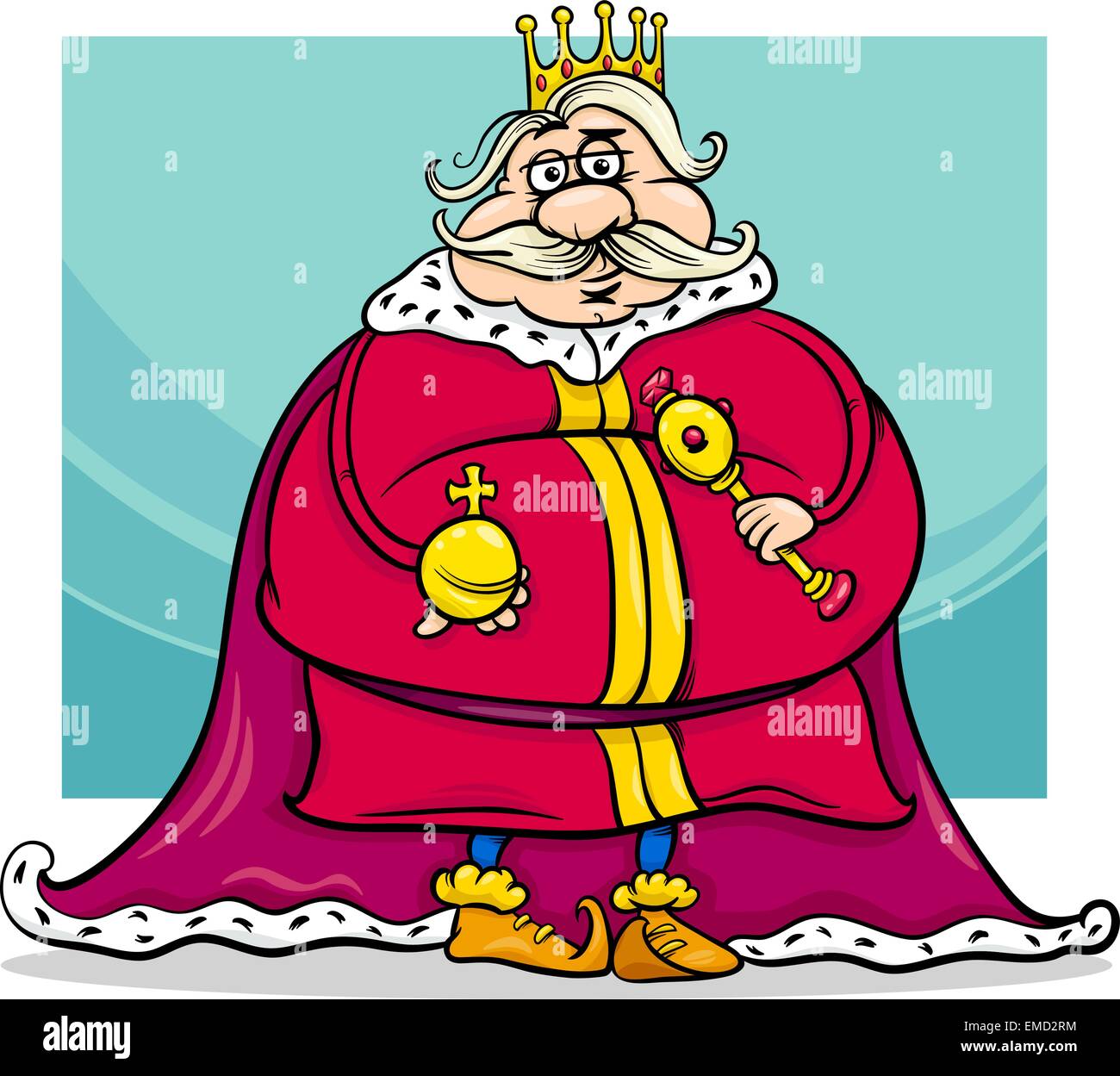 fat king cartoon fantasy character Stock Vector