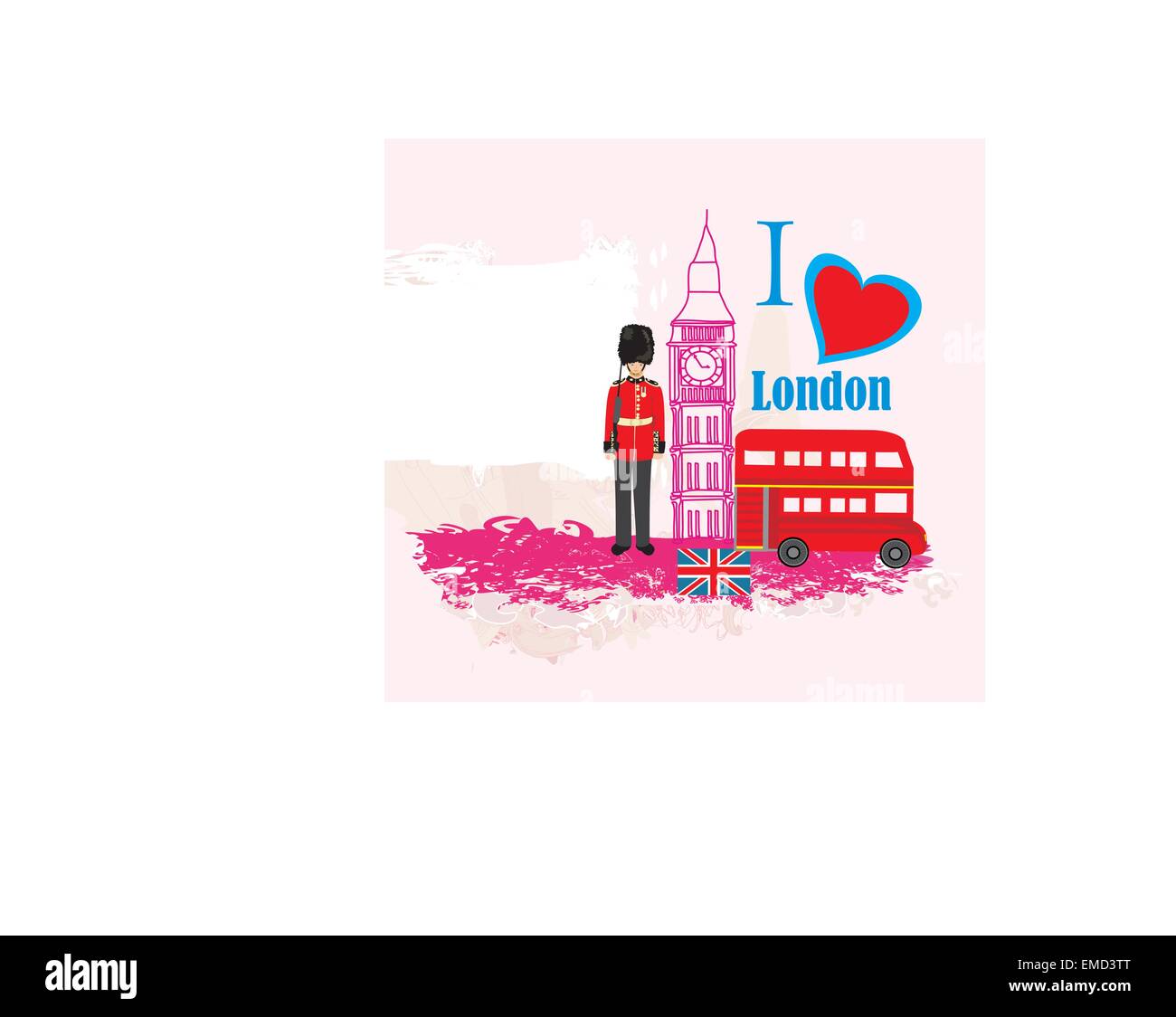 grunge frame with icons of London Stock Vector