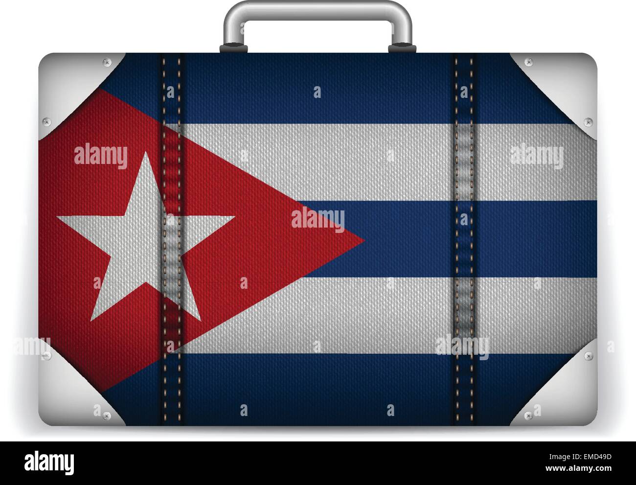 Cuba Travel Luggage with Flag for Vacation Stock Vector