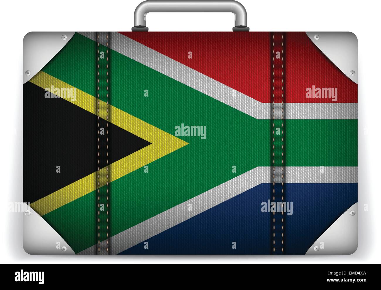 South Africa Travel Luggage with Flag for Vacation Stock Vector