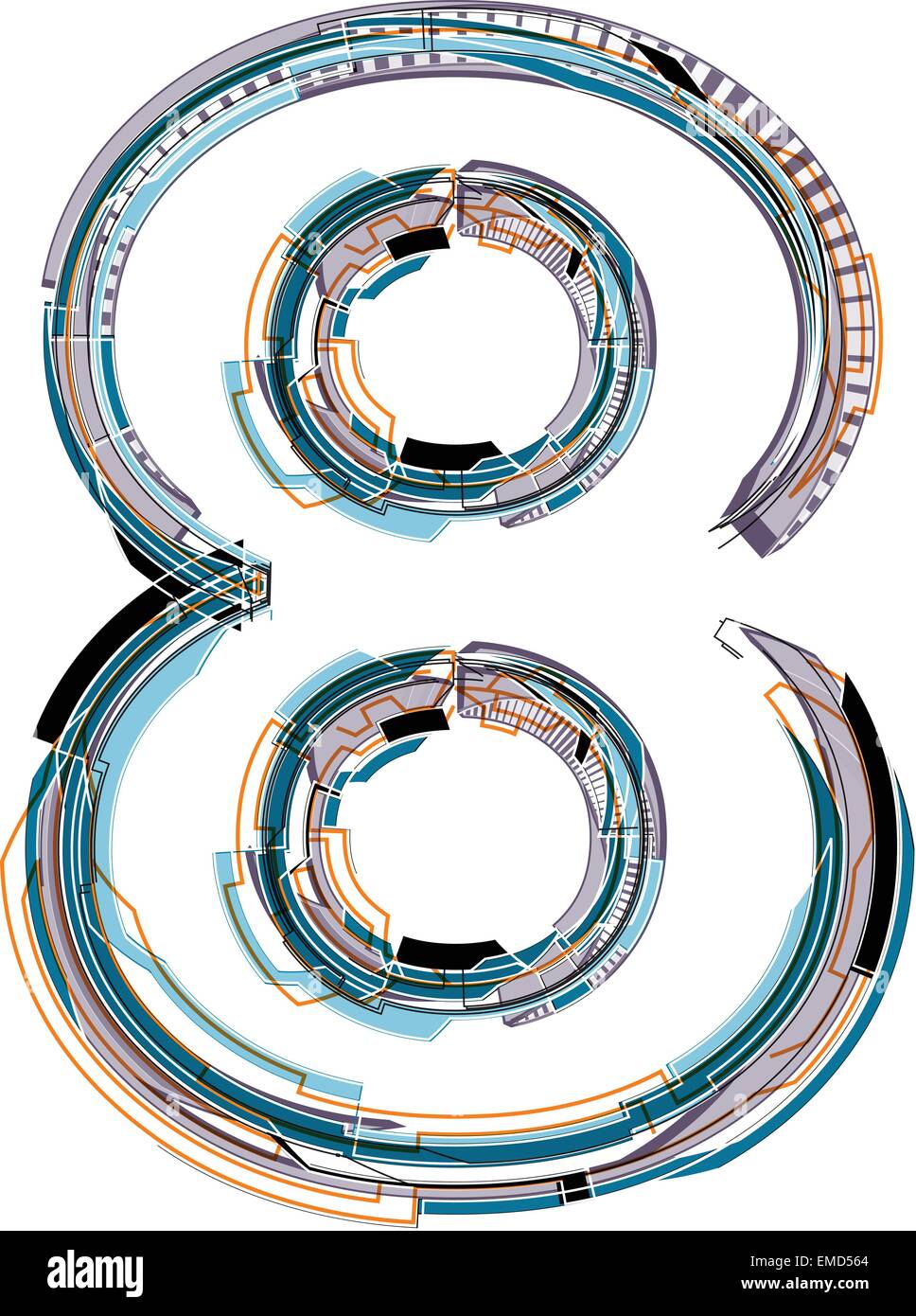 font-illustration-number-8-stock-vector-image-art-alamy