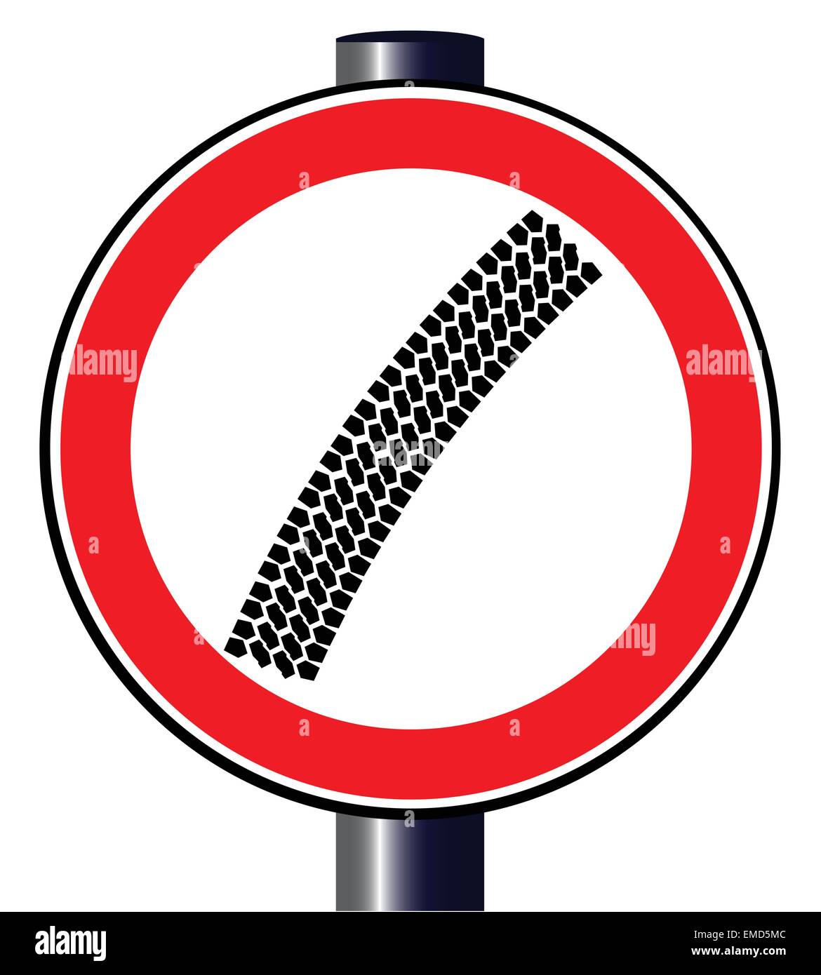 Tyre Marks On A Traffic Sign Stock Vector