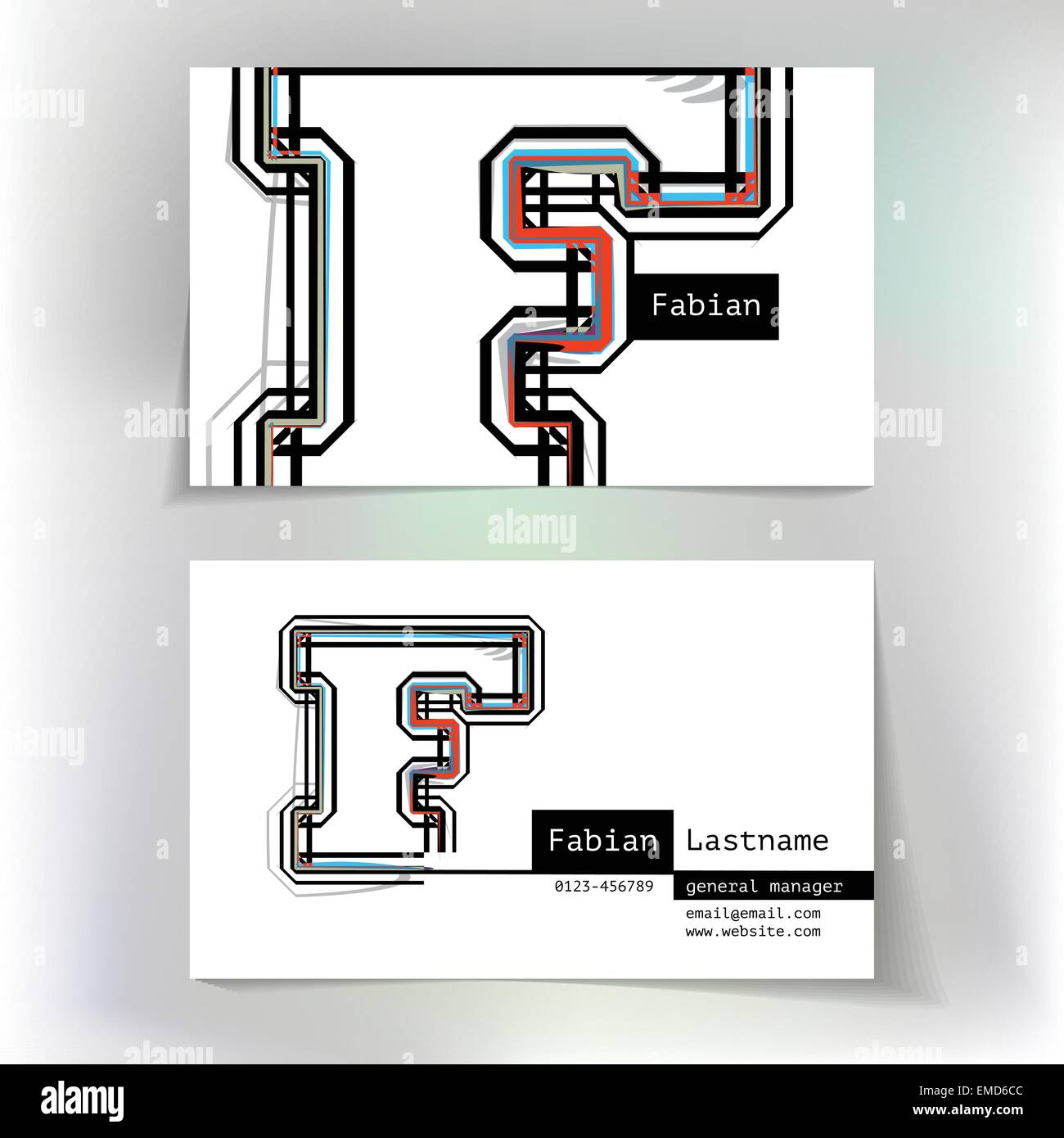 Business card design with letter F Stock Vector Image & Art - Alamy