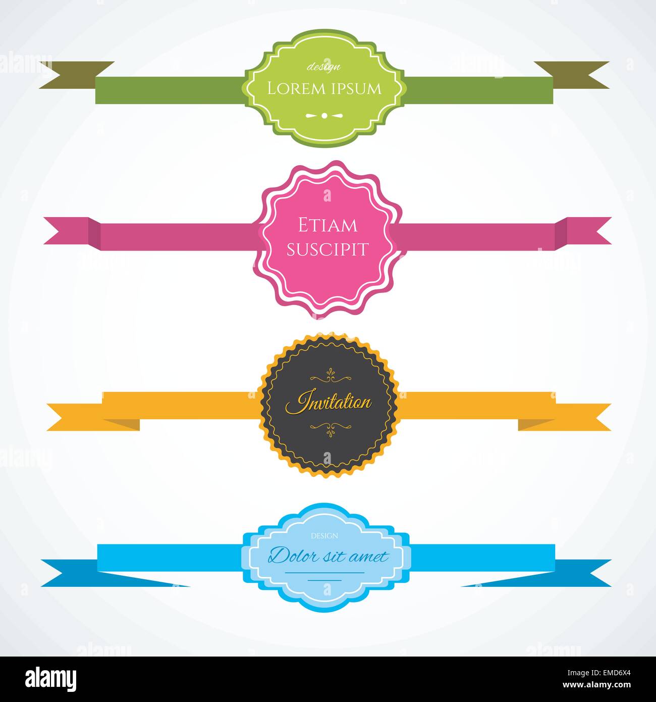 Ribbon's colorful set Stock Vector Image & Art - Alamy