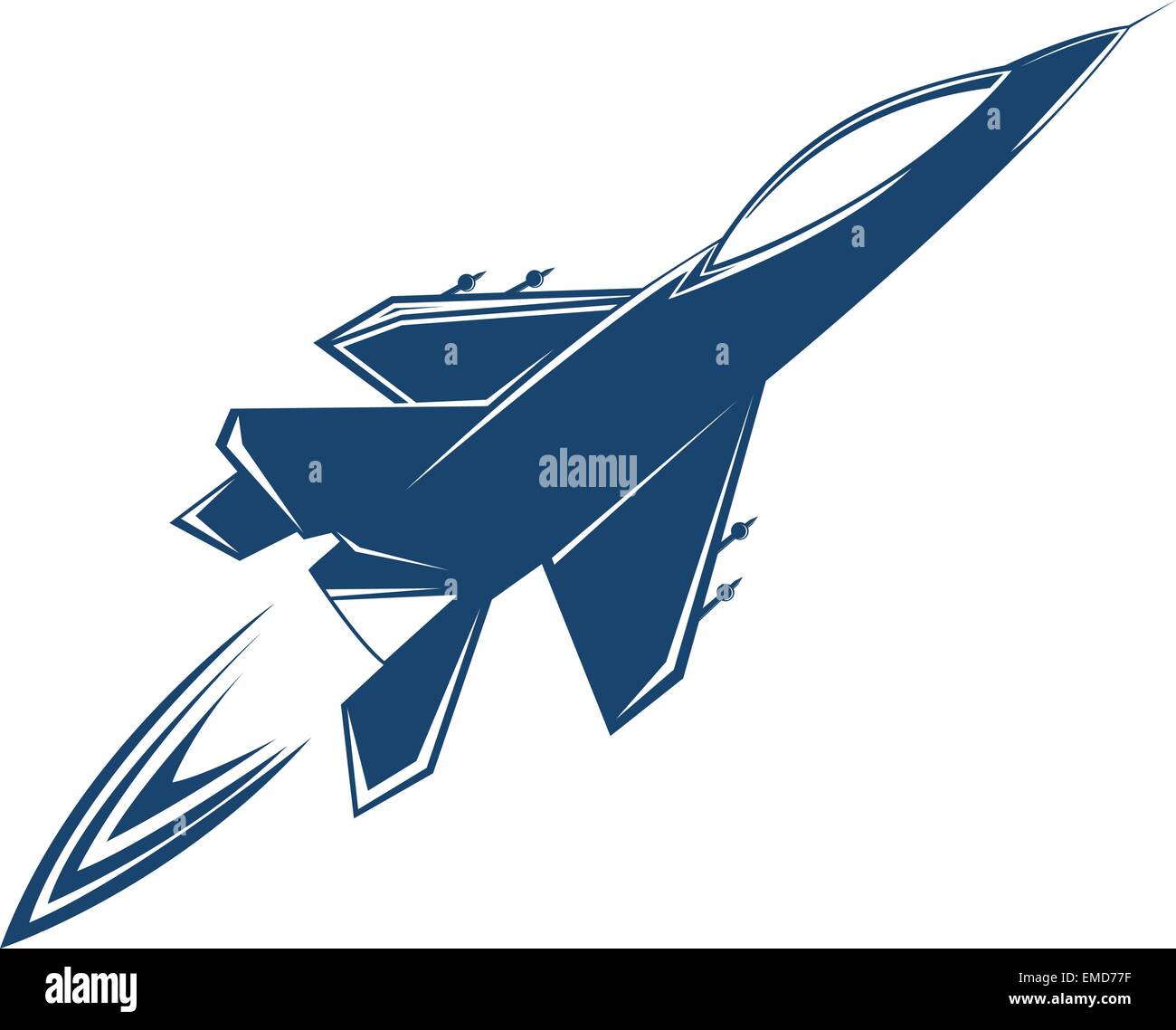 Stylized air fighter Stock Vector