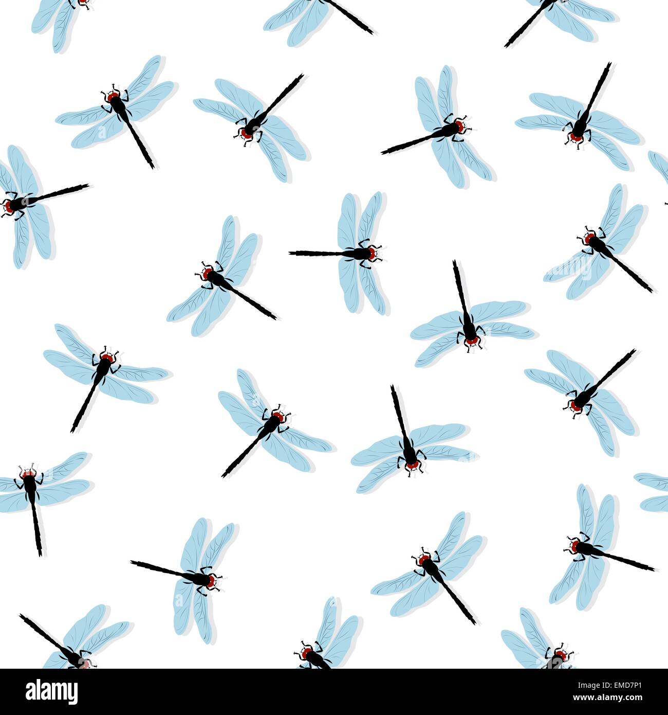 Dragonflies seamless pattern Stock Vector