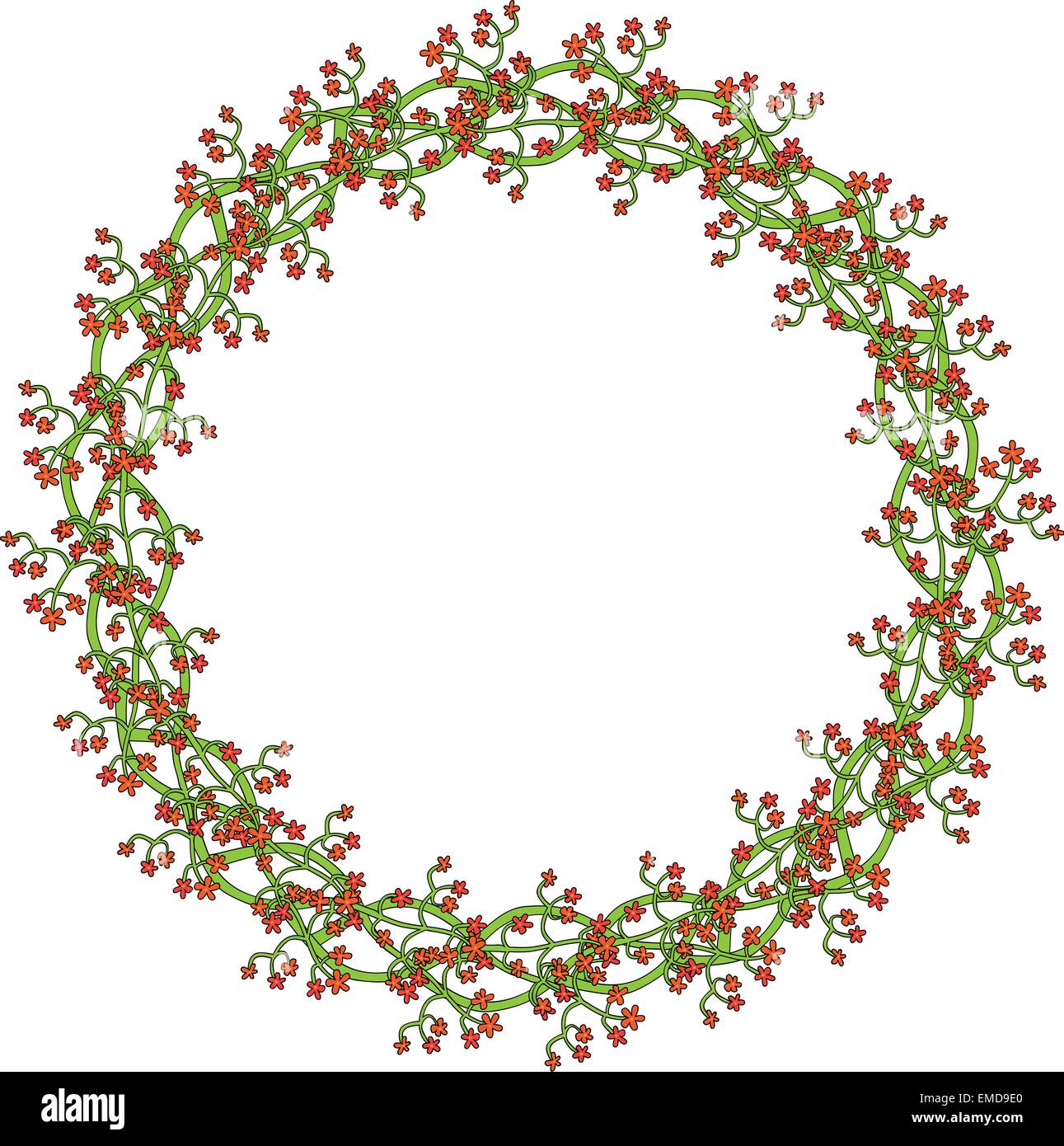Red floral wreath Stock Vector Images - Alamy