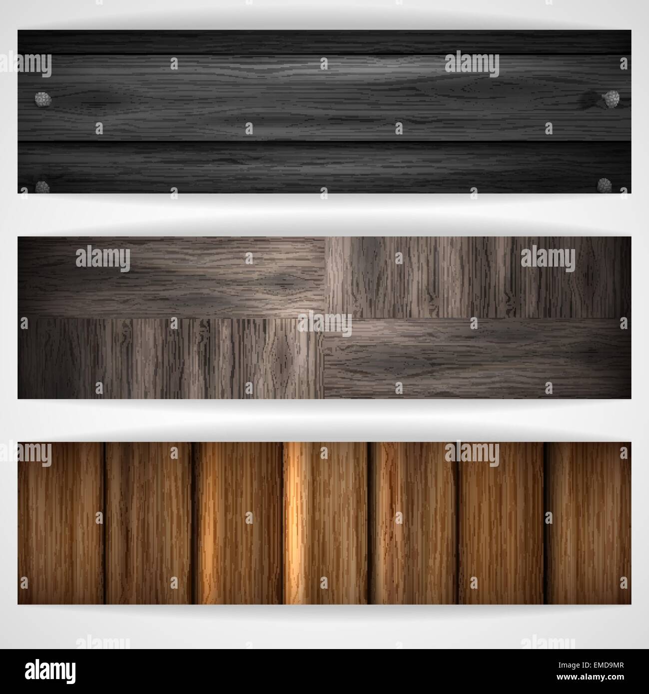 Wooden texture banner. Stock Vector