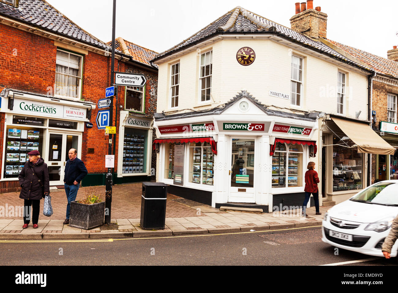 Holt town North Norfolk shops street road estate agents shoppers