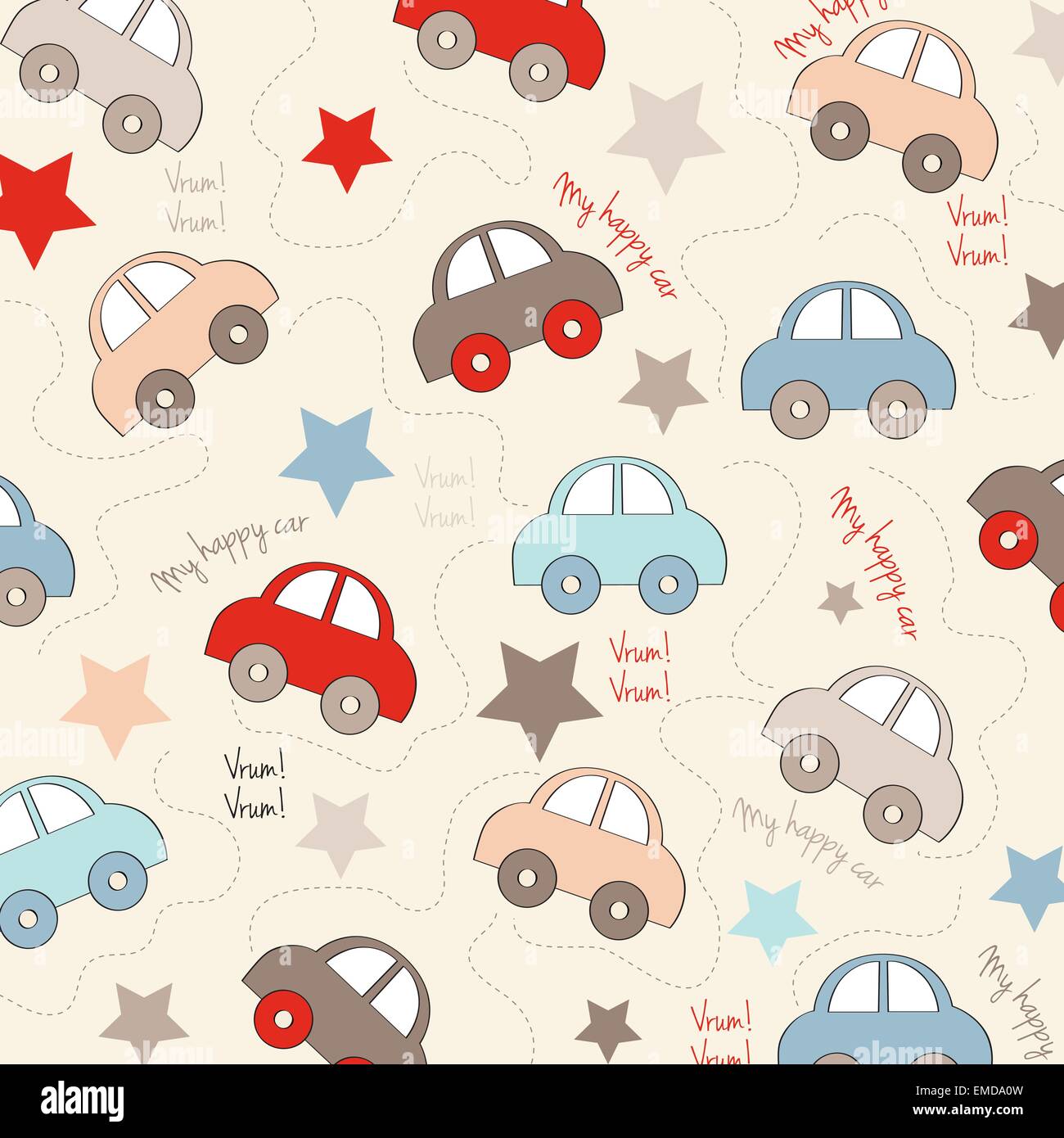 seamless background with cars Stock Vector