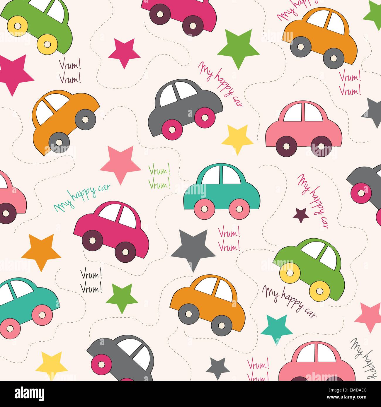 seamless background with cars Stock Vector
