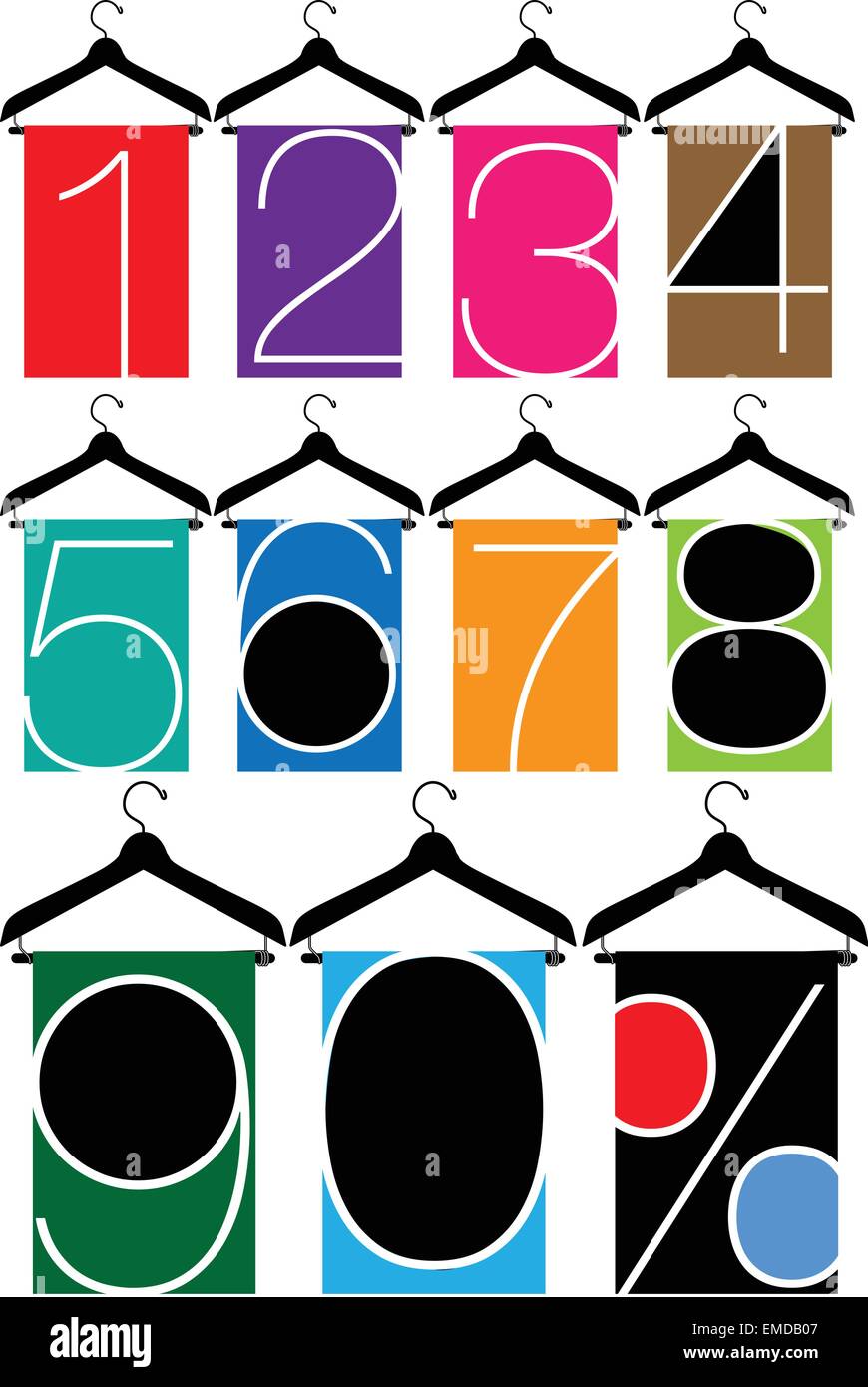 clothes with numbers, hanger illustration Stock Vector Image & Art Alamy