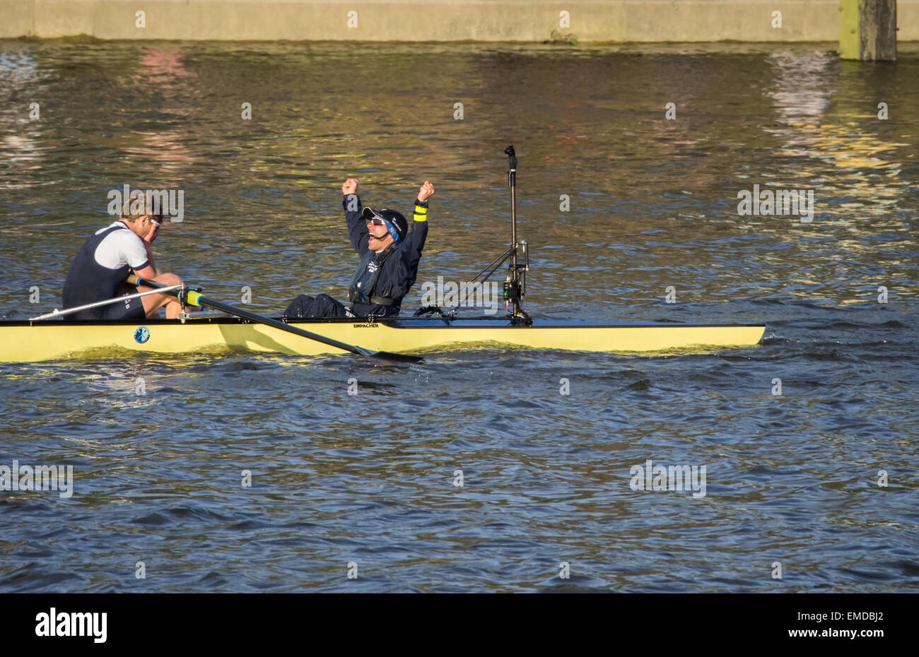 Oxford and Cambridge Boat Race 2015 Men's Oxford crew, winners, at
