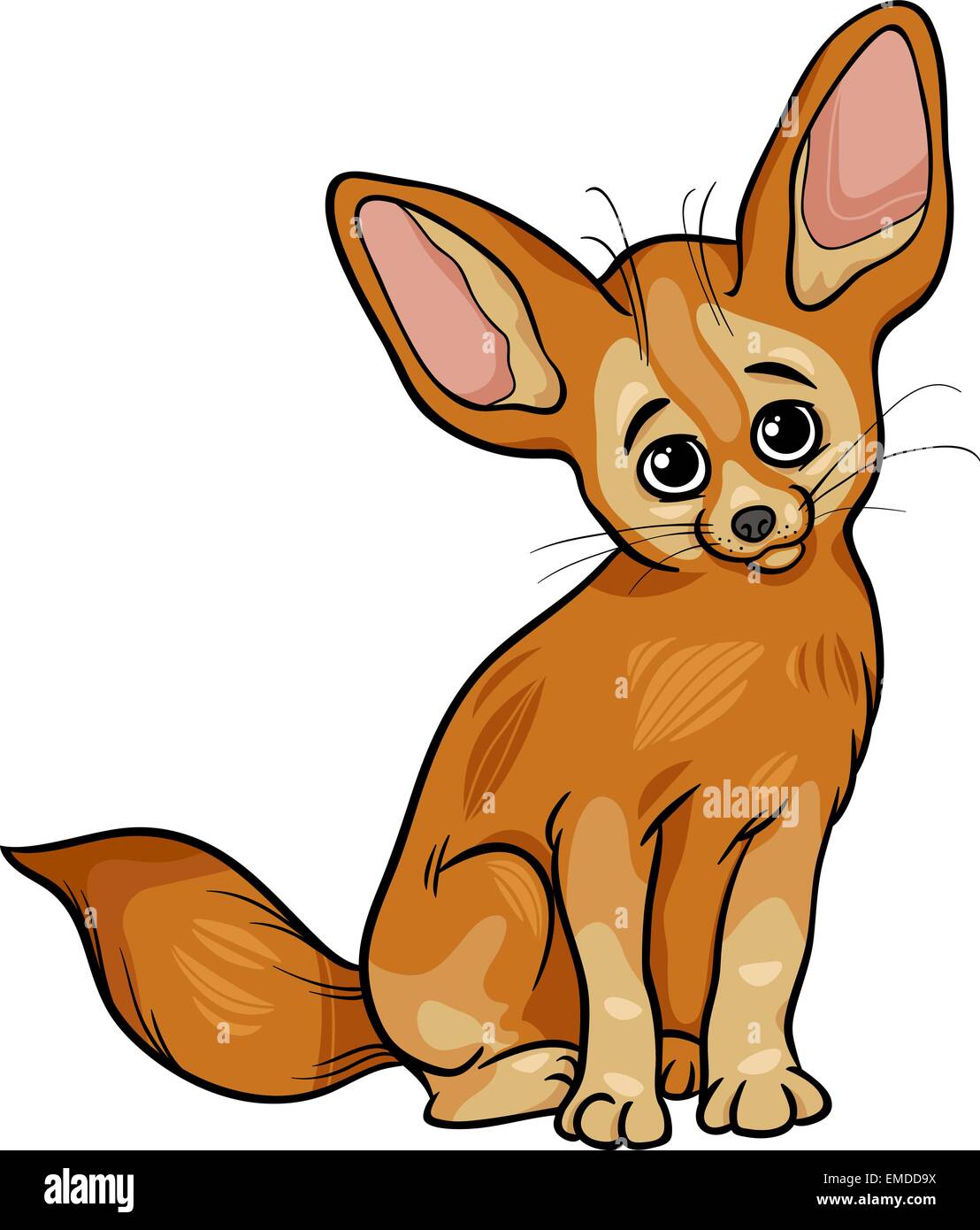 fennec fox animal cartoon illustration Stock Vector