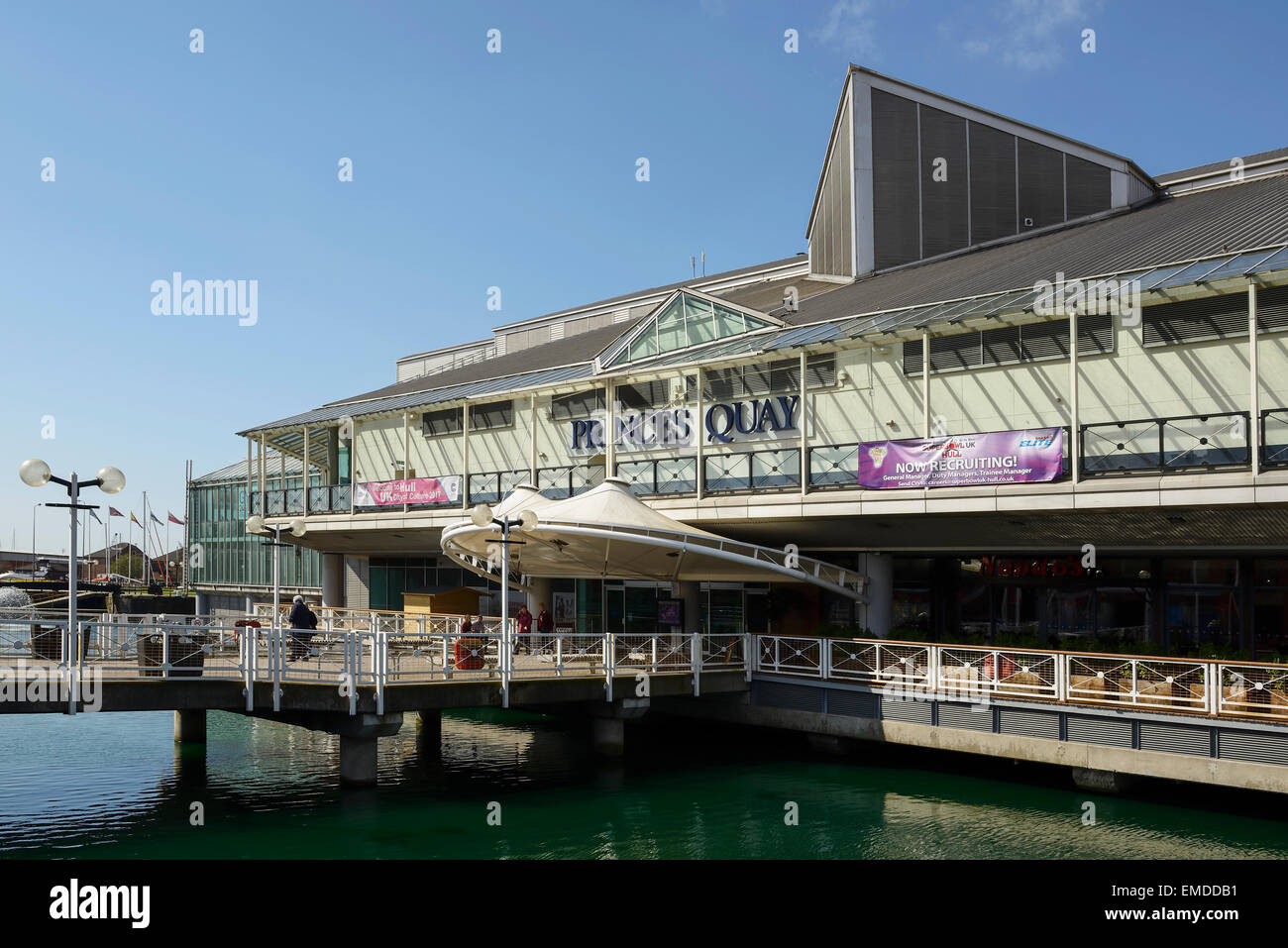 The Princes Quay Shopping Centre overlooking Princes dock in Hull city centre UK Stock Photo