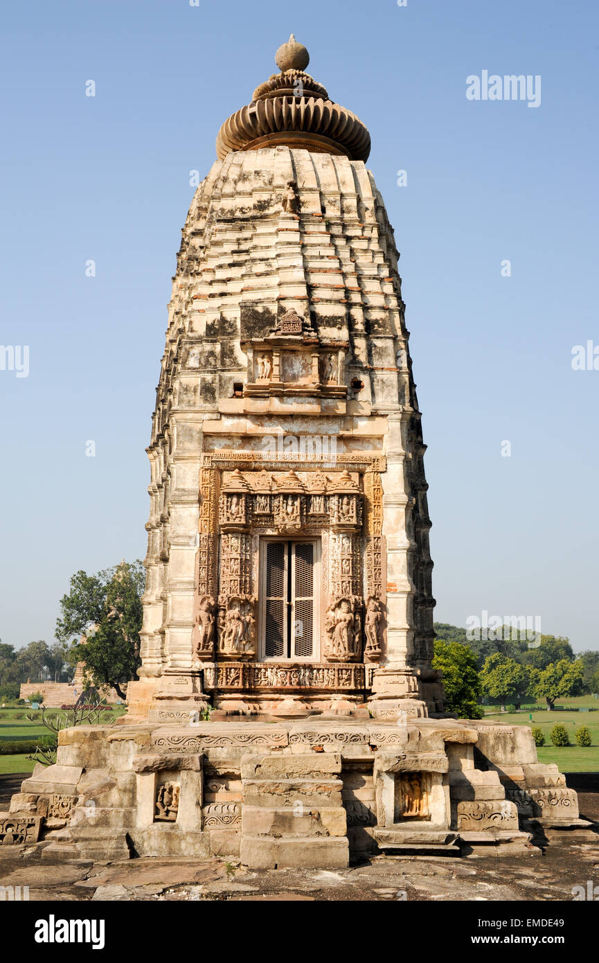 Temple of Khajuraho on India, Unesco world heritage Stock Photo