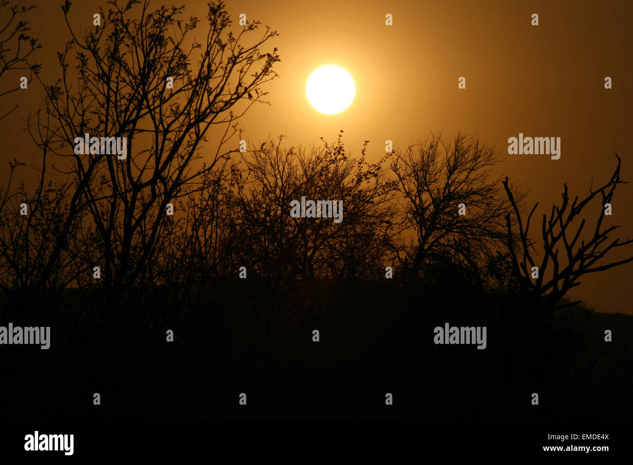 Sunsets in africa stock photo alamy
