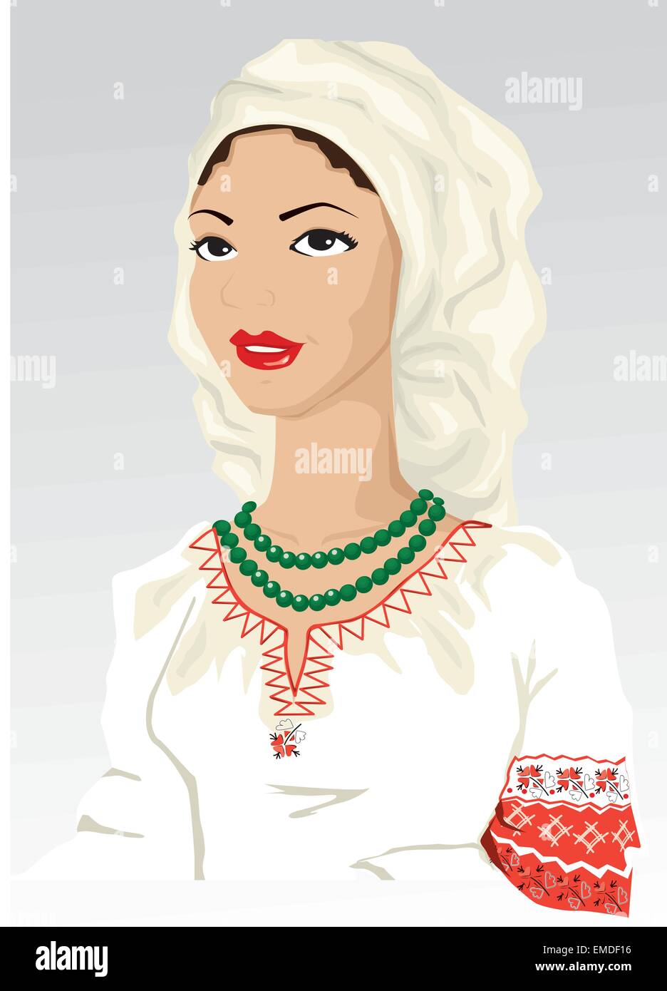 Traditional east european woman Stock Vector