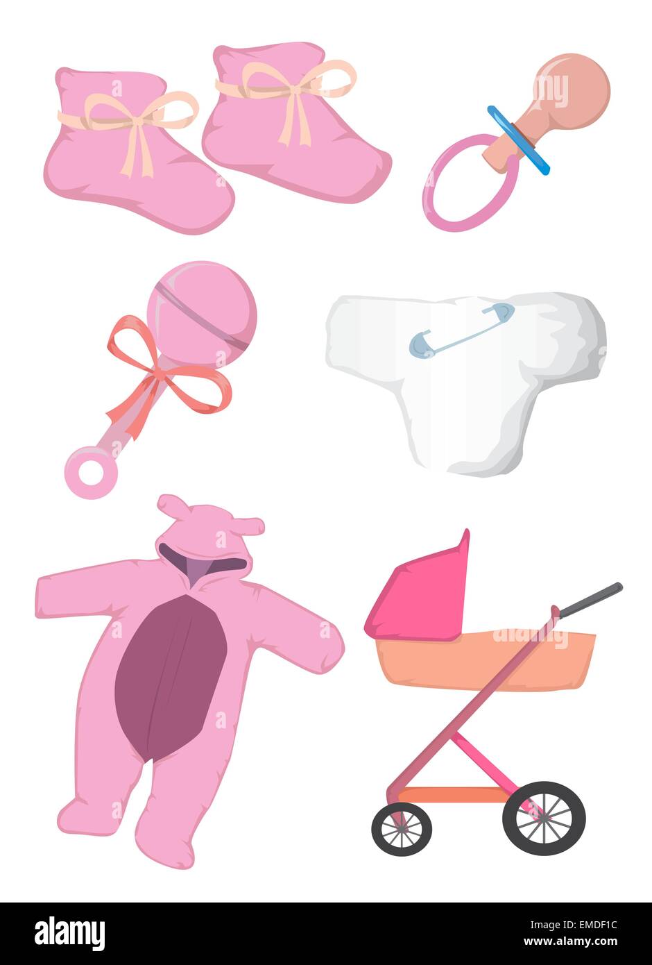Baby clothes and toys Stock Vector