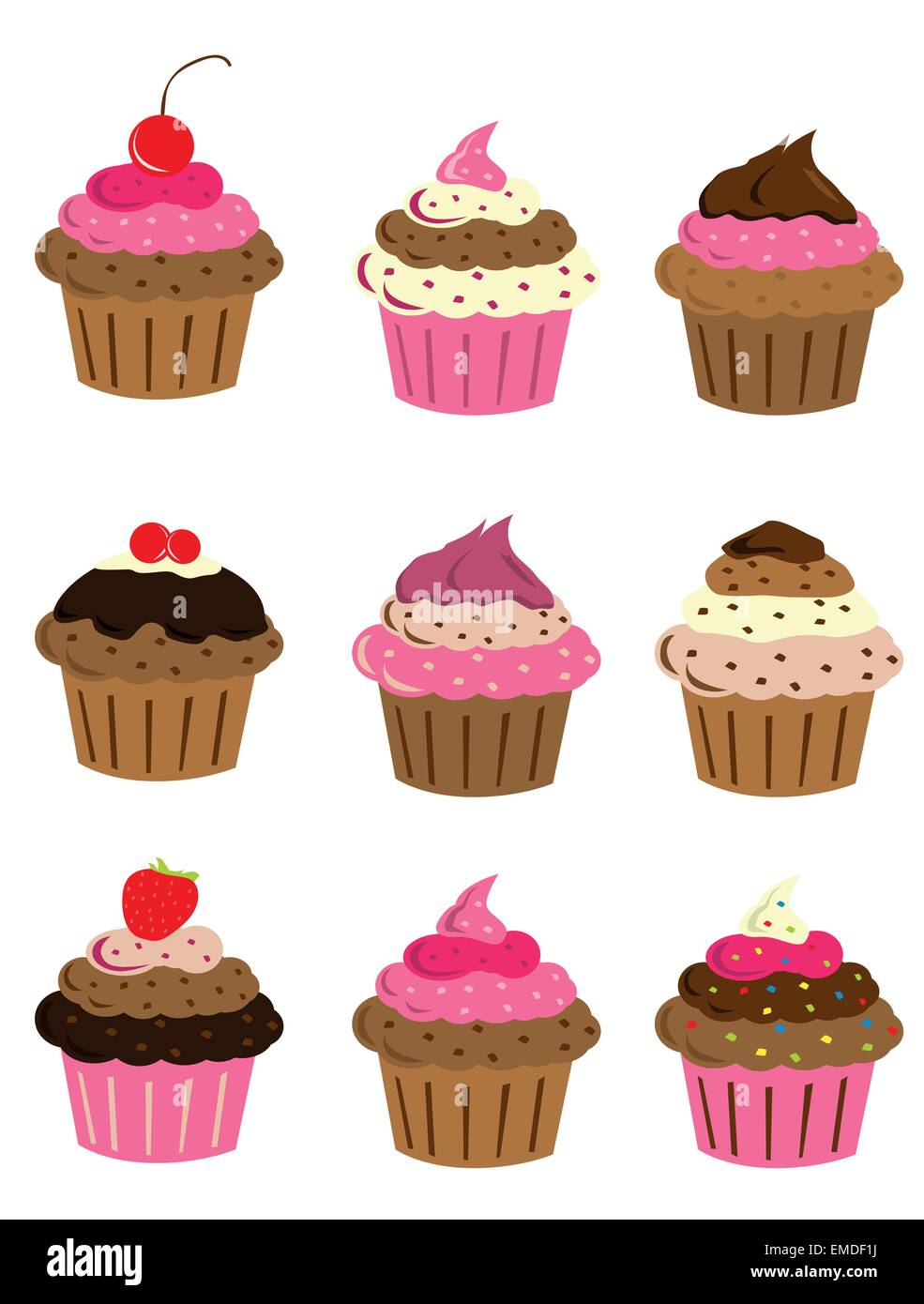 Cup cake set Stock Vector Image & Art Alamy