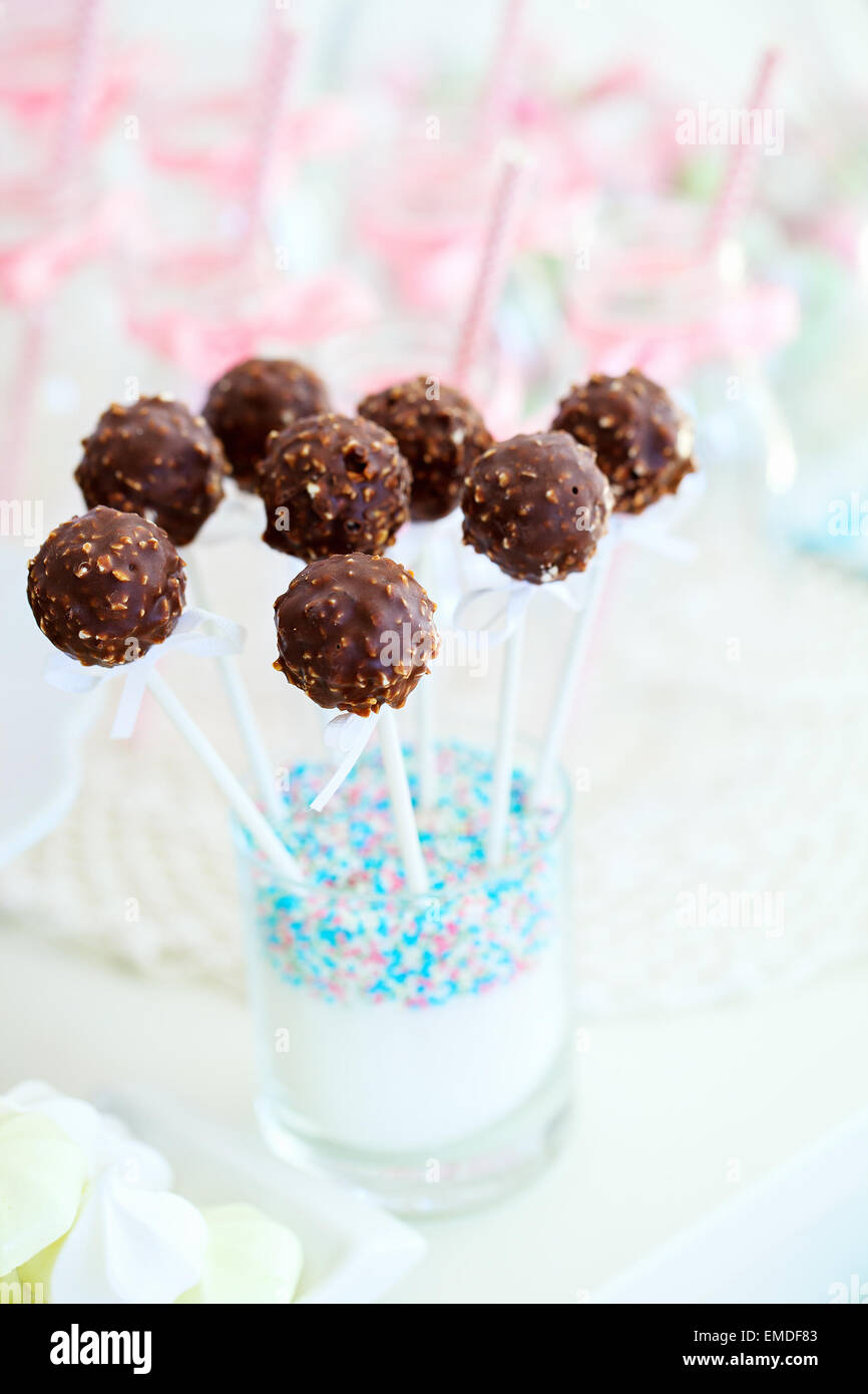 Chocolate cake pops Stock Photo Alamy