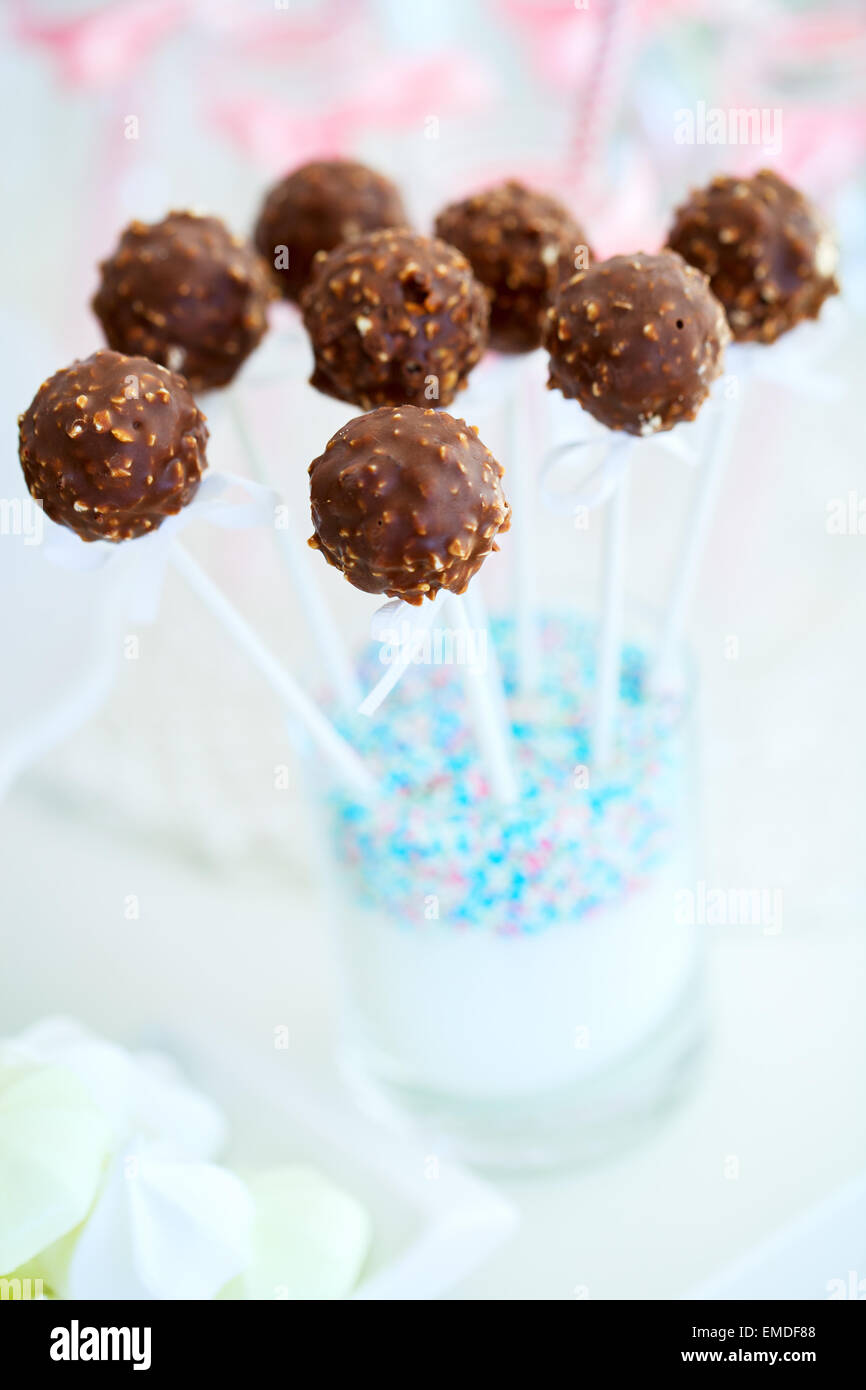 Chocolate cake pops Stock Photo Alamy