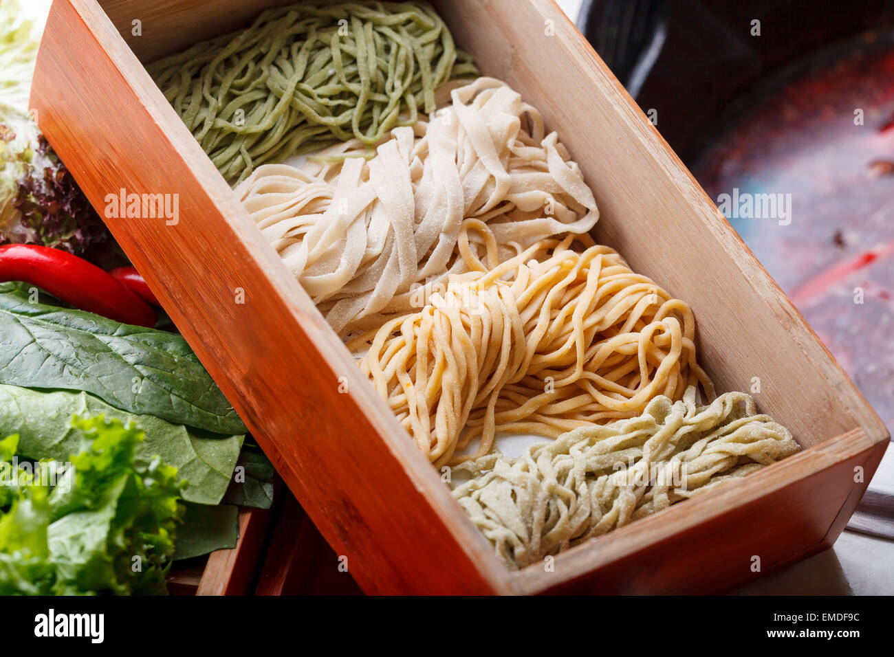 Chinese food, thin egg noodles Stock Photo Alamy