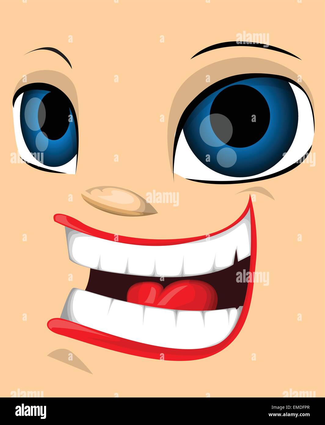 Ugly cartoon face Stock Vector