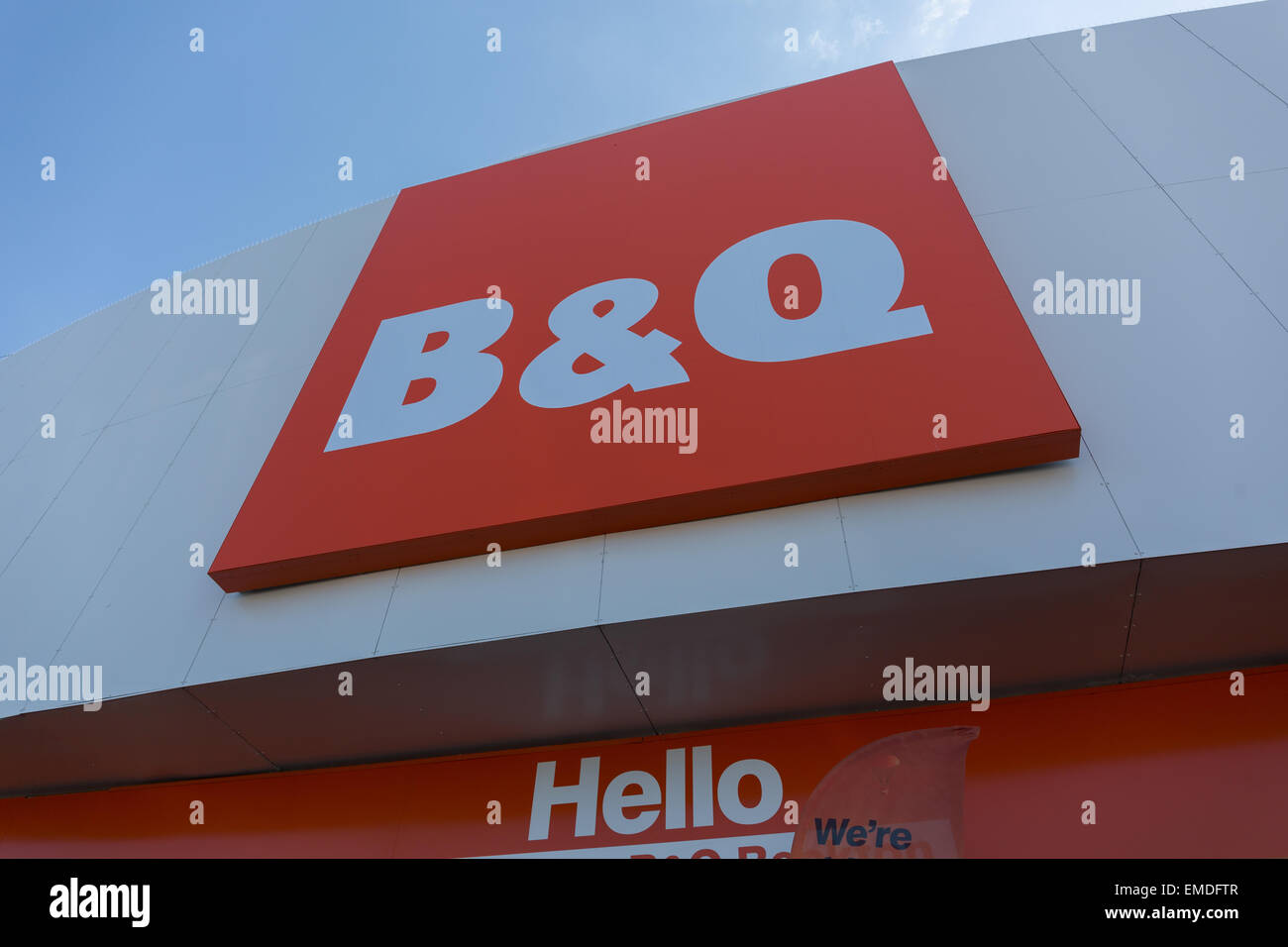 B&Q sign at Beckton Retail Park, London Stock Photo Alamy