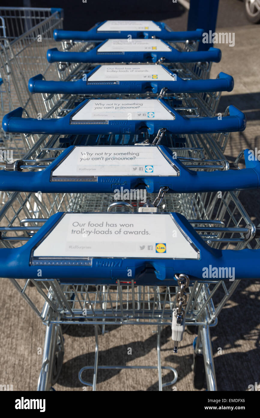 Lidl supermarket shopping cart trolley hires stock photography and