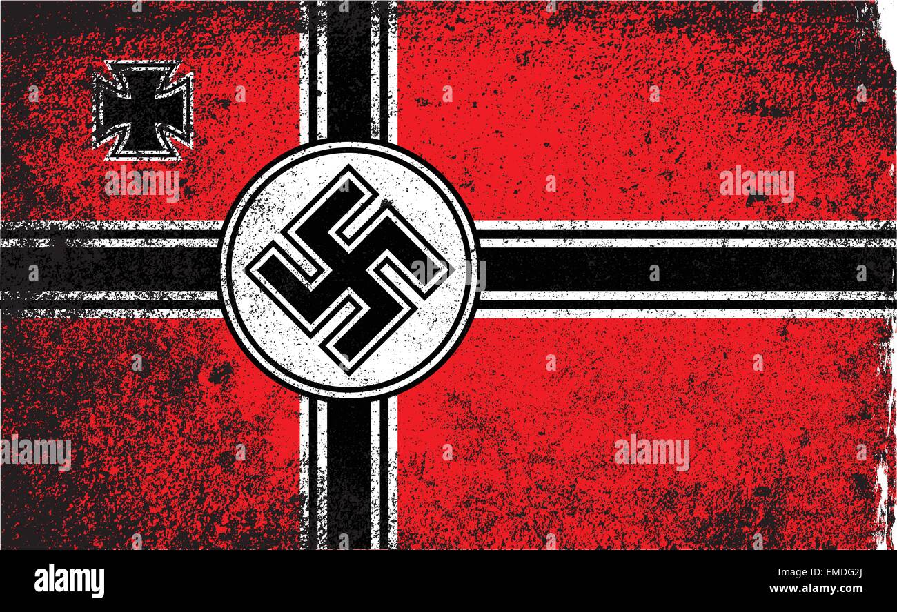 Grunge Style Nazi Flag Stock Vector