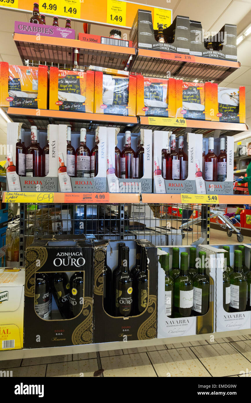 Wine aisle at Lidl supermarket in London Stock Photo Alamy