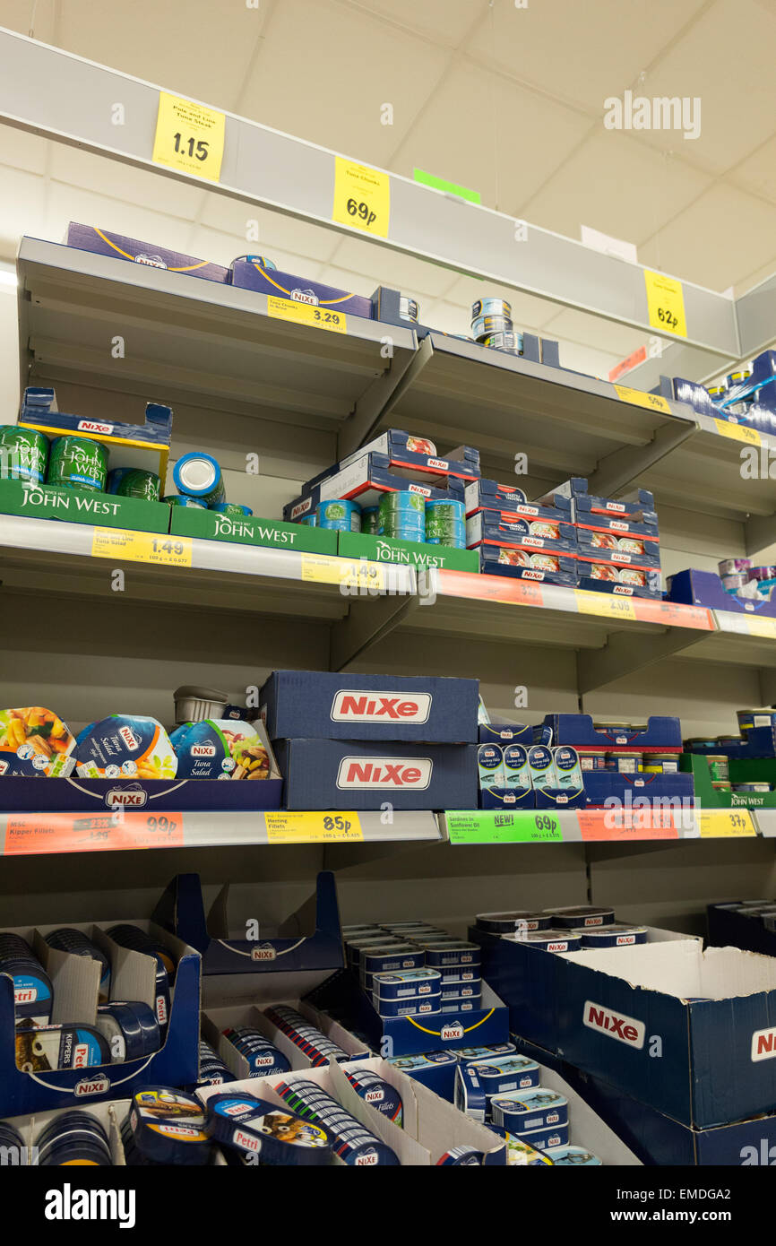 Tinned tuna aisle at Lidl supermarket in London Stock Photo Alamy