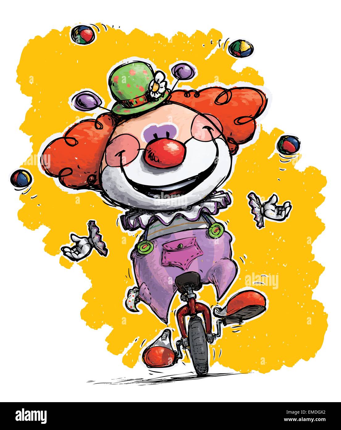 Clown on unicycle juggling hi-res stock photography and images - Alamy