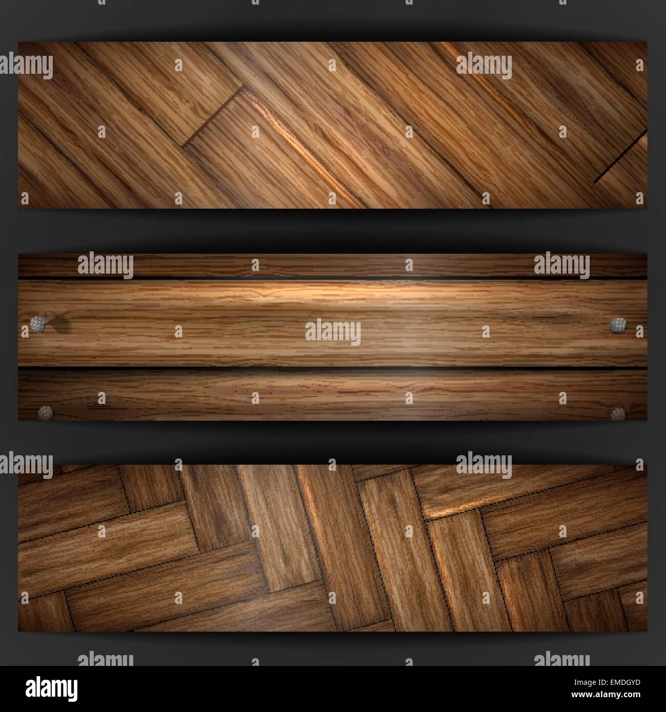 Wooden texture banner. Stock Vector