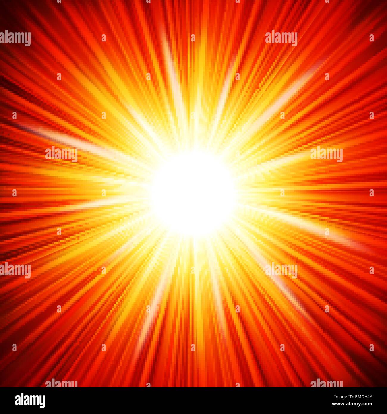 Star burst red and yellow fire. EPS 10 Stock Vector