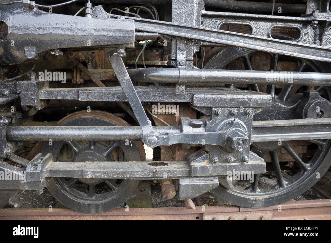 Close up example of the mechanical parts of a steam Stock