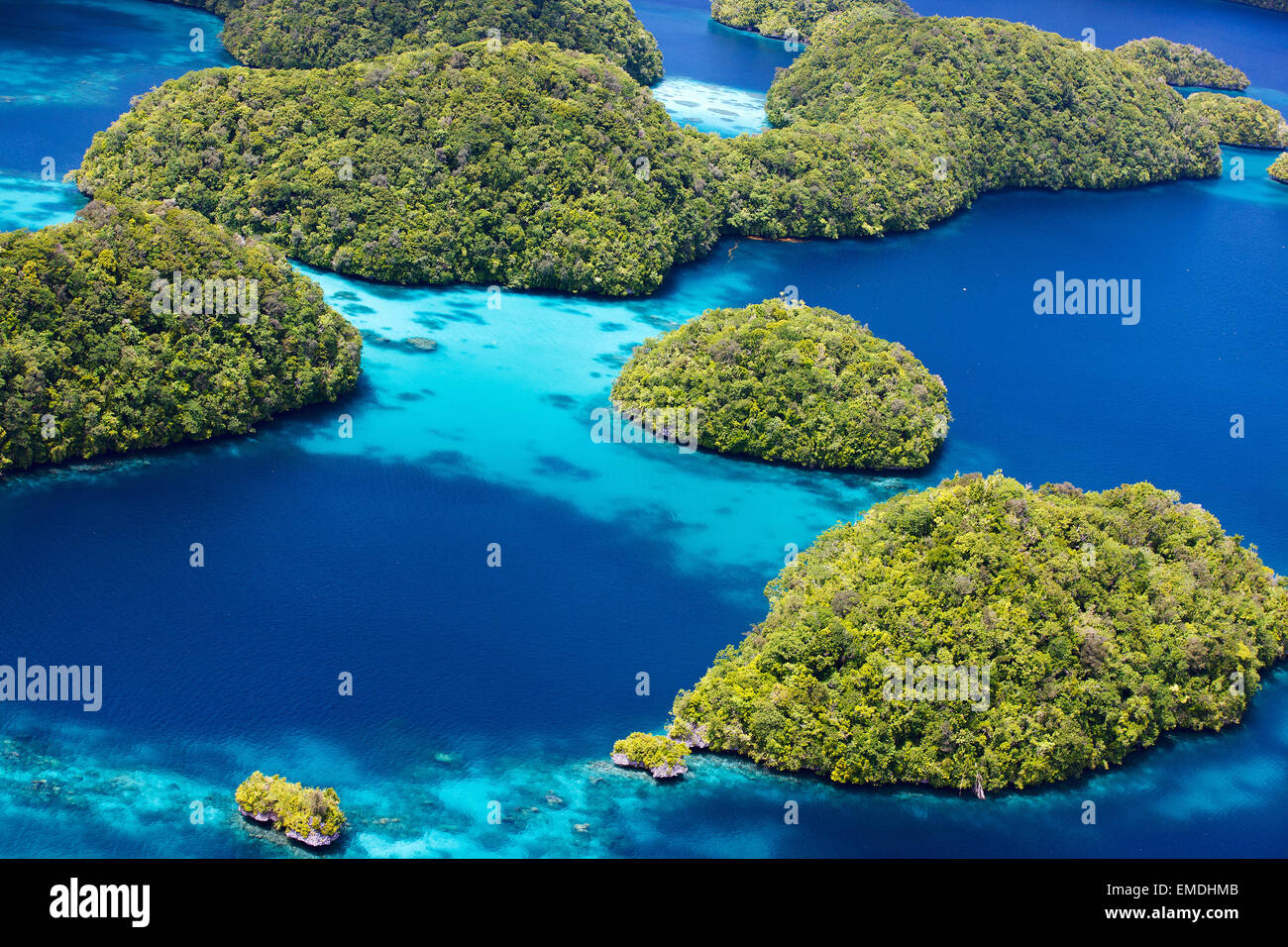 Palau islands from above Stock Photo