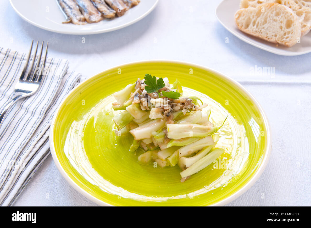 Chicory salad typical of the city of Rome Stock Photo