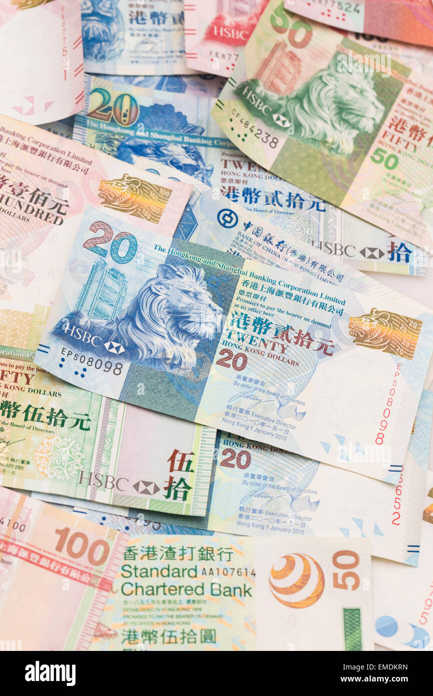 Hong Kong bank notes Stock Photo Alamy