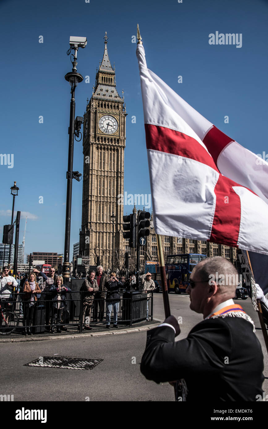 London Orange Order march in Westminster, central London 18th April 2015. Stock Photo
