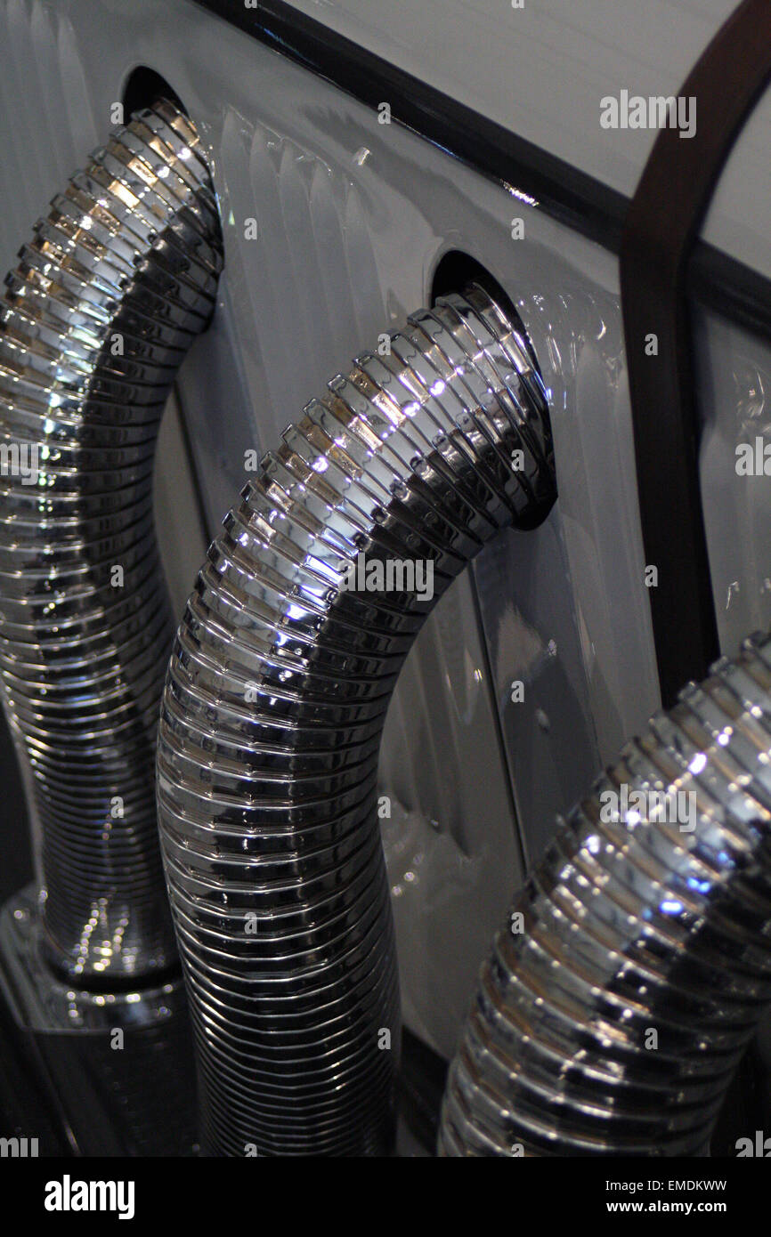 Vintage Mercedes classic car exhaust pipes Stock Photo Alamy